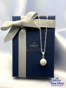 Unisilver 925 Sterling Silver Frosted Ball Pendant Necklace (NP232-3018)-Womens Accessories
