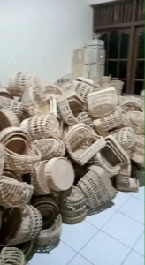 souvenir kotak hantaran seserahan parcel murah keranjang rotan model sangkar isi 3 buah keranjang ful rotan hampers