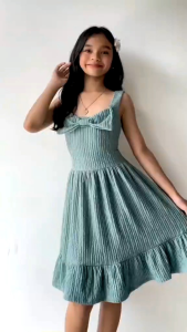 kyian.ph Amethyst Bow Dress 7-10yo RTW OOTD for kids girls BARKCREPE STYLISH PANLAKAD ELEGANT HIGH QUALITY CASUAL