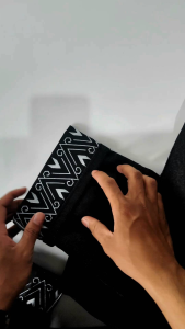 Tortuga denim dark monochrome celana denim black indigo 14oz selvedge accent