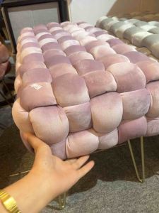 WEAVE STOOL BENCH VELVET FABRIC