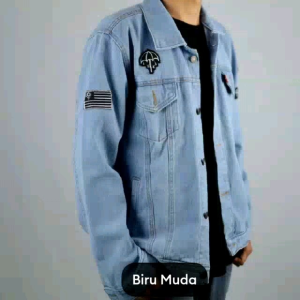 Jaket Jeans Pria Bordir - Jacket Denim Embleum M~Xxxl Over Size