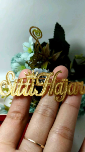 Bros Pakai Nama Sendiri Pin Nama Dada Peniti Bros Jilbab Pakai Nama Bros Hijab Bisa diukir Nama Sendiri