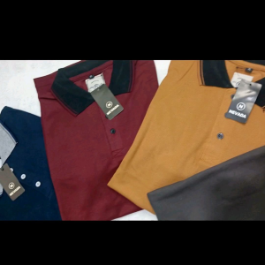 Baju Polo Kerah Kombinasi List Lengan Pendek Shirt Polo Basic Kaos Kerah Pria Wanita Dewasa Kancing Depan