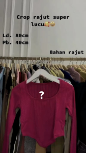 Yolla Knit Crop Top Long Sleeve: Atasan Wanita Terbaru