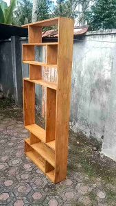 Partisi rak penyekat ruangan real pick full kayu permanen ukuran P80xL20xT180