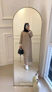 ZUMA DRESS/DRESS WANITA JUMBO/PREMIUM KAOS SOFTY STRIPE IMPORT/LD 115-125 CM FIT XXL