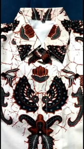 RAJATA PUTIH KEMEJA BATIK PRIA LENGAN PANJANG SLIM FIT LAPIS FURING BAHAN KATUN SOLO HALUS