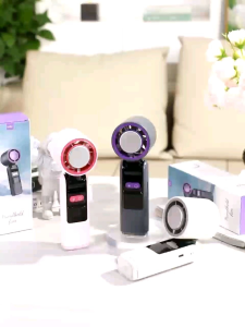 K801 4000mAh Small Turbine Electric Rechargeable Ventilation Fan Intelligent Digital Display Large Wind Handheld Portable Mini Fan Usb Rechargeable Handheld Portable High Speed Folding Fan 1 to 100 Speed Wind Mini Turbo Scroll Fan With Refrigeration Plate