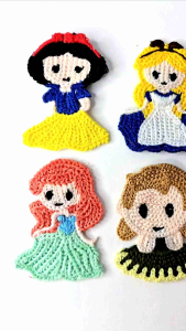 Mengenal Patch Rajut untuk Aksesoris: Princess Ariel, Cinderella & Snow White