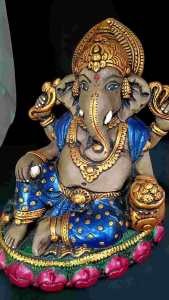 เสวยสุขปางสีน้ำเงินสูง11นิ้วฐานกว้าง 9.8 นิ้ว ผู้ขจัดอุปสรรคและอำนวยความสำเร็จในทุกสิ่งหนักประมาน5-6กก