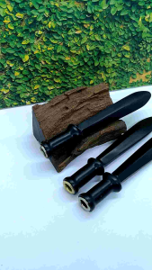 Once cangklong kayu kelor hitam motif pedang C263