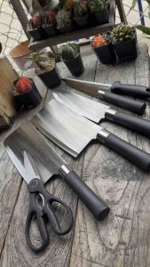 ชุดมีดทำครัว (ของแท้) เซ็ต5ชิ้น 6ชื่น สไตล์ญี่ปุ่น อุปกรณ์ทำอาหาร มีด มีดอเนกประสงค์ มีดสแตนเลส ชุดเครื่องครัว มัดปังตอสับกระดูก