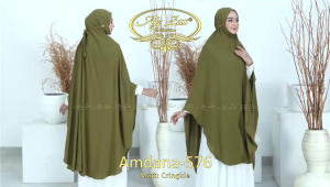 BISA COD Hijab Syari Dagu Non Pet Tali Kode AMDANA Bahan Kringkel Premium By Ory AjeZas Collection