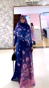 Gamis Syari Pesona Series & Set Hijab Segi Empat AC Collection