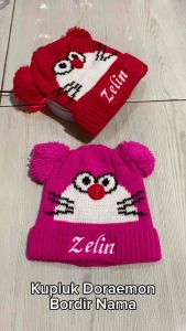 Kupluk BORDIR NAMA Anak Kupluk Model Doraemon