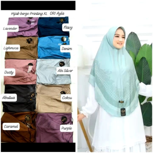 Hijab bergo instan printing motif uk xl