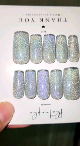 เล็บปลอมสีเจล สีเทาแฟลชกลิตเตอร์โฮโล - กลุ่ม 10 ซึ่งประกอบด้วย 7 สีเทา 3 สีเจล