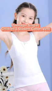 （READY STOCK）3Pcs Teenager Training Bra Girls Cotton Singlet Children Vest Girls Underwear(code:1118)