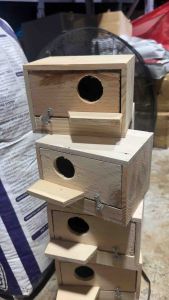 Bird Wooden Nest Box House Nesting Breeding Home House Palochina Material for Birds Finches Parakeet African Cockatiel