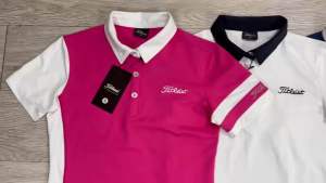 Bộ váy xếp ly Titleist áo cộc tay phối màu thể thao chơi golf tennis cầu lông siêu mịn đẹp