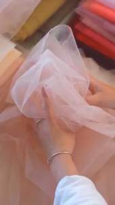 Kain tile Polos | Kain Kebaya Halus High Quality Strecth | Kain Jaring Tulle Net per Rol