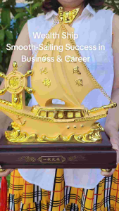 Matte Wealth Ship Business Success Figurine Blessed Cleansed Money Catcher