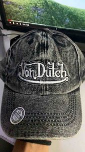 Topi Washing Dewasa Bordir Von Dutch dengan Bahan Denim Berkualitas
