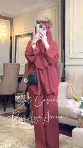 SET CASUAL 3in1 ( FREE TUDUNG  SARUNG )