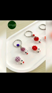 พวงกุญแจลูกปัด เต่าจิ๋ว มุกเทียม 4 มิล คละสี