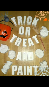 Halloween theme/painting kit/box kit with colors and paint brush./