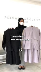 MUMU - Jeha Set Setelan Rok Muslim Bahan Linen Rami Kekinian Viral Duma Set by Mumu Fashion