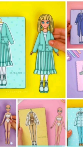 Paper Doll Barbie Dress Up Activity/Educational/Book/Mainan/kertas patung/Mainan kanak_kanak/Patung kertas/Buku Semyap/Busy Book/纸娃娃芭比换装安静书