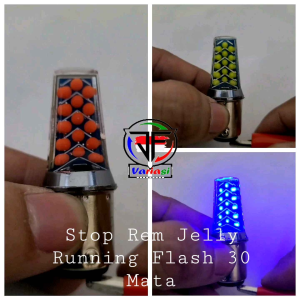 Lampu Stop Rem Jelly 30 Mata LED Gepeng Running Flash Kedip DC 12 Volt Universal Mobil dan Motor