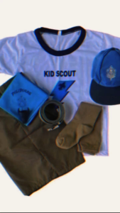 KINDER 8 in 1 KIDS SCOUT T-Shirt Short Cap Scarf Socks Carabao Belt Buckle