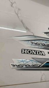 Bộ tem Wave A màu trắng đời 2024 hàng nhập Thái Lan chất lượng cao dành trang trí riêng cho dòng xe này tem in lụa hàng 3 lớp màu sắc rất đẹp và bền giá bán cực tốt bán lẻ như bán sỉ