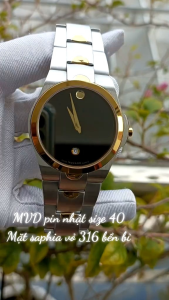 Đồng Hồ hồ Nam 2 kim có lịch size 40mm M.V.Do máy pin Nhật kính sapphire chống xước chống nước tốt
