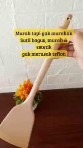 Spatula Silikon Gagang Kayu Tahan Panas & Anti Panas