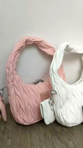 Tas Bahu Wanita Import Set 2in1 Shoulder Bag Cewek Pleated Tas Ketek Wanita 883364 8336