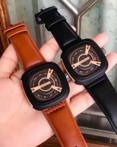 Jam Tangan Pria Sporty Casual Analog Kotak M2 Strap Kulit