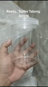 Isi 4 Buah Toples Tabung Plastik 800ml / Toples Plastik 800ml