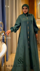 READY gamis Suede Kancing by Shellasaukia