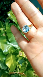 แหวน ทองเหลืองผสมเนื้อสตางค์ หัวพลอยใส่