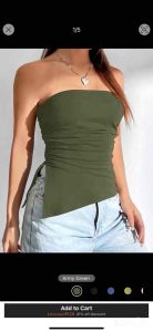 Free Size Tube Crop Top with Slit - ASHLEY