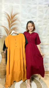 Dress Nagita Soft Rayon Premium Busui Kancing, Dress Slavina Nagita, Dress Rayon Polos, Dress Rempel, dan Dress Wanita Kekinian Viral