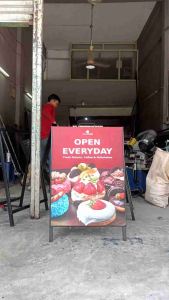 ป้ายตั้งหน้าร้าน ป้ายสองหน้า ขาตั้งป้ายพับเก็บได้ ป้ายหน้าร้าน