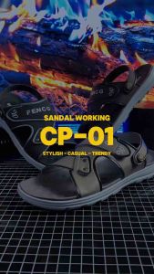 Sendal cowok casual CP-01 sepatu sandal size 39-43 warna coklat hitam abu by working sneakers for u
