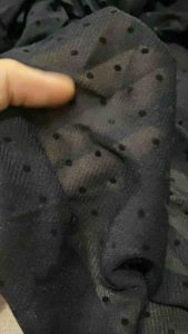 Vải Thun Lưới dai chấm bi nhung màu Đen (khổ1m5)mềm mịn rũ co dãn 4 chiều_may đầm váyáo kiểuchân váyphối kiểusét thiết kế...thời trang