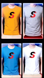 Kaos Oblong Lengan Pendek Huruf S Pria & Wanita Distro Dewasa Bahan Soft Sablon Digital DTF