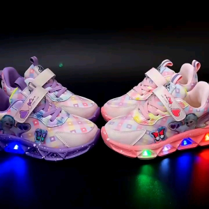 Sepatu anak perempuan LED - Sneakers anak nyala Frozen IMPORT